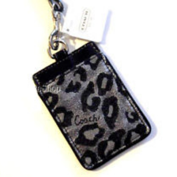 NWT Coach Lanyard ID Badge Leopard Ocelot Holder - Picture 3 of 3